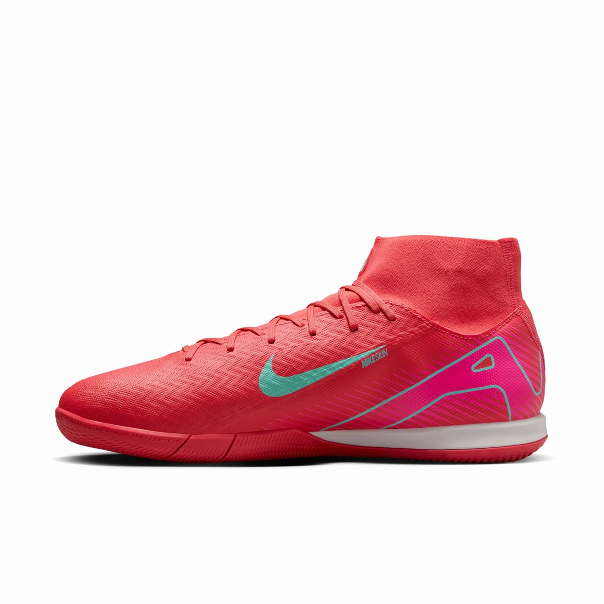 Nike Zoom Superfly 10 Academy Indoor Soccer Shoes (Ember Glow/Aurora Green) Nike Roshe Running Shoes
