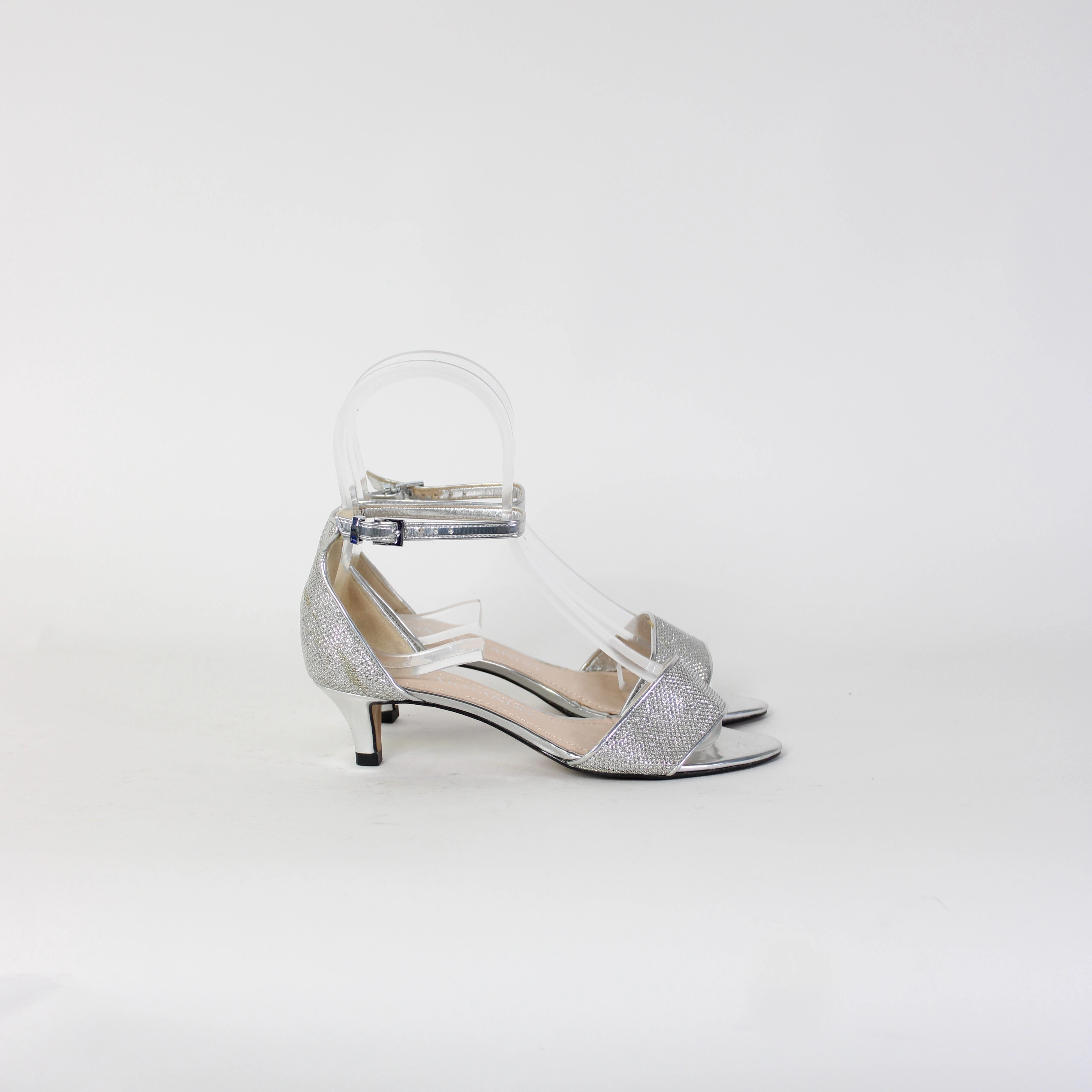 Fancy High Heels Nina Armando Silver Sparkly Heels