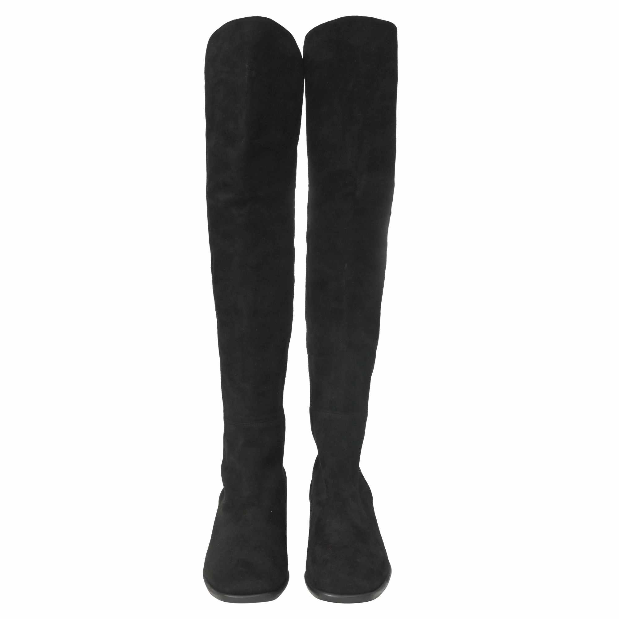 Snake Boots Stuart Weitzman Tia Over-The-Knee Boots in Black Suede