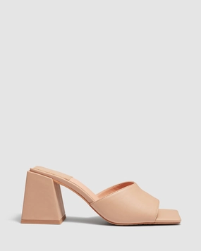 Trix Heels Nude Knee High Block Heel Suede Boots