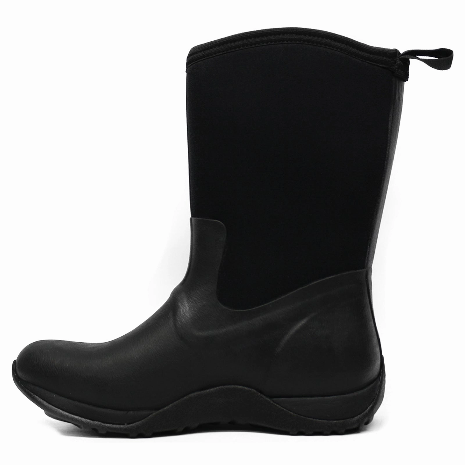 Muck Boot Arctic Weekend Synthetic Textile Women's Mid Calf Black Black Boots Open Toe Ankle Boots