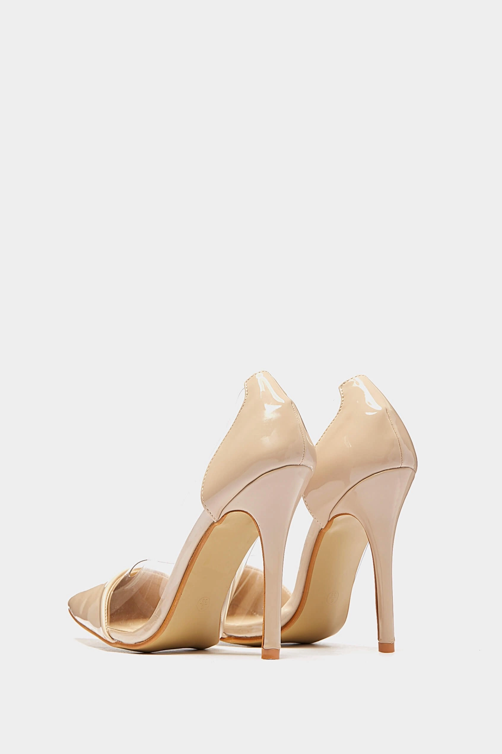 Nude Patent See Through Pvc Court Heels Places To Buy High Heels