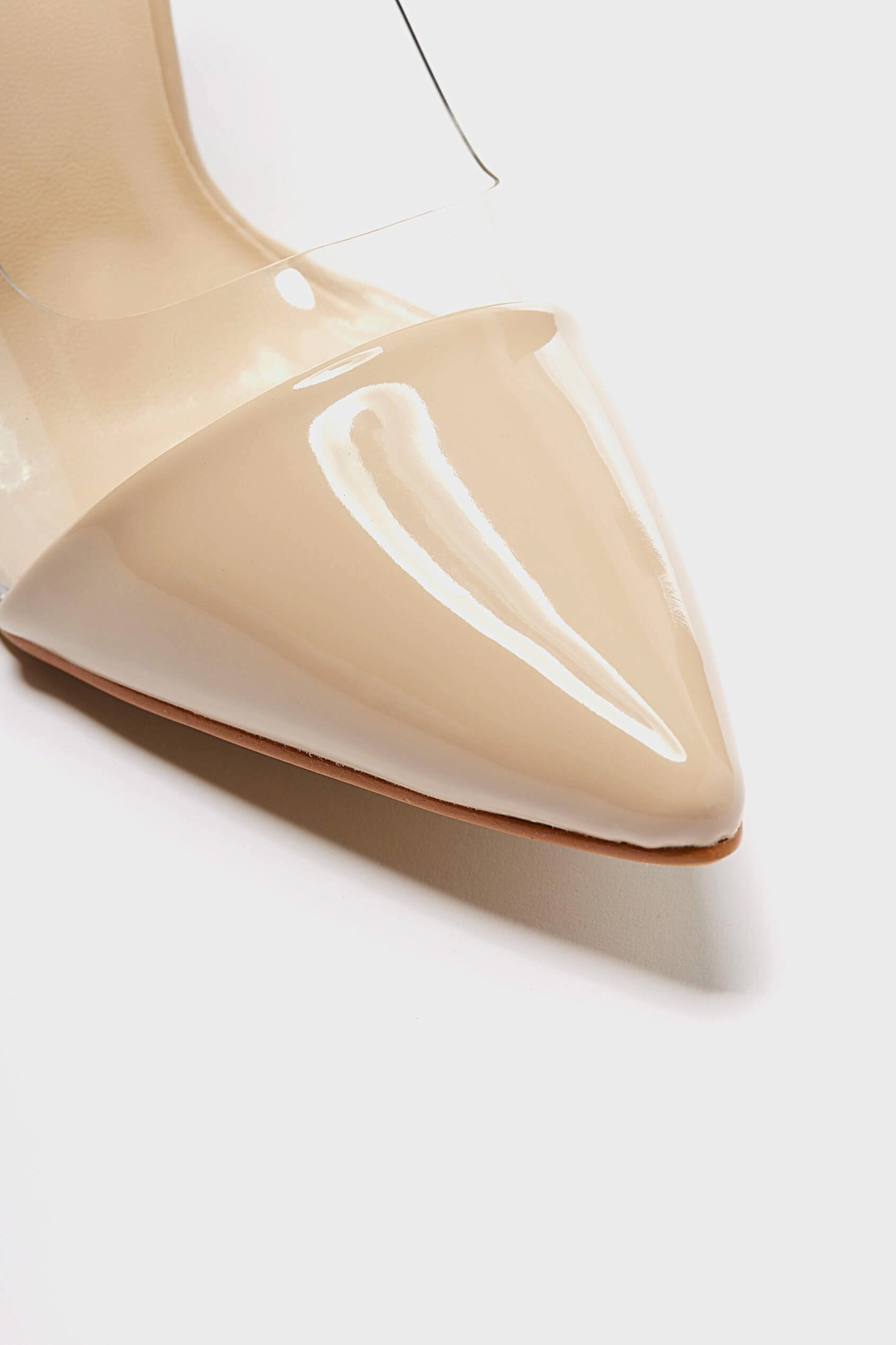 Balloon High Heel Nude Patent See Through Pvc Court Heels