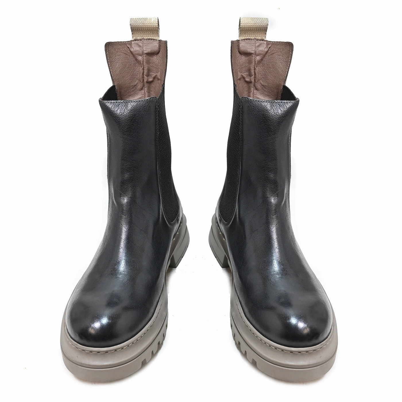 Ankle Boots Open Toe OBI 02 - beatles boots leather DARK BROWN