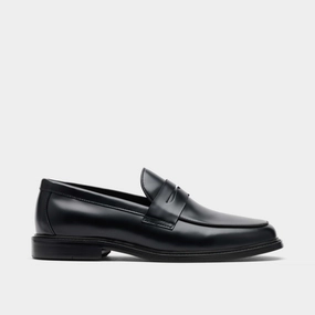 Loafers In Spanish Calum Black Calf Leather Penny Loafers