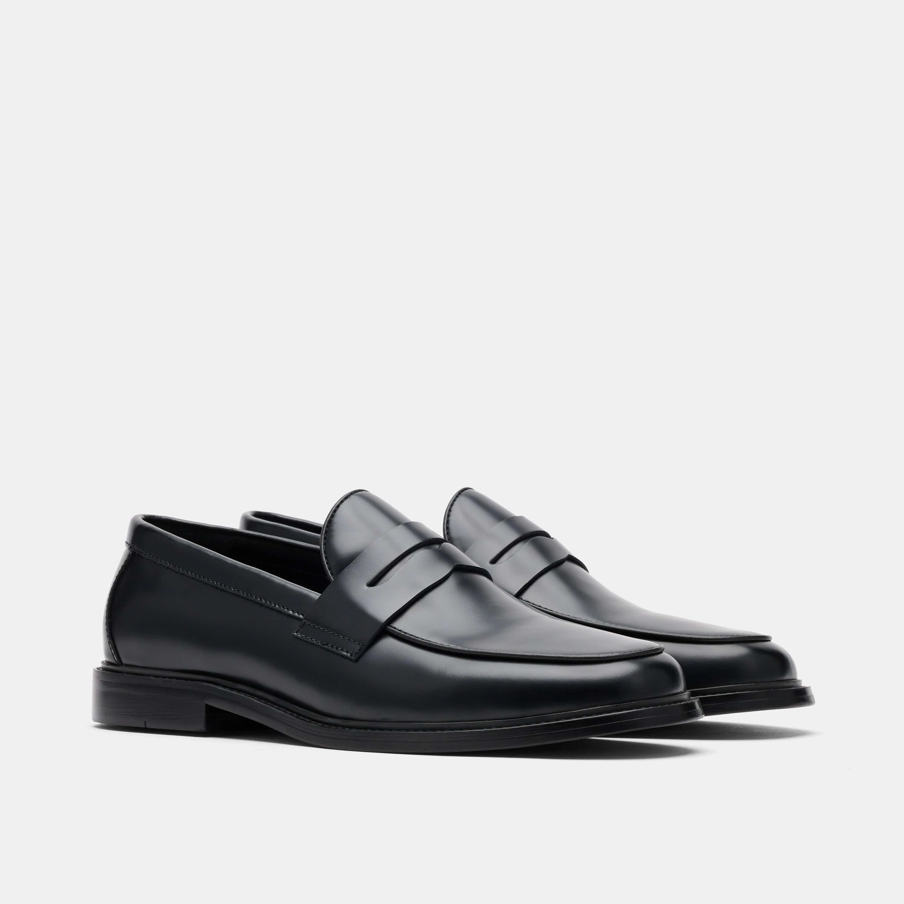 Calum Black Calf Leather Penny Loafers Loafers Shoe