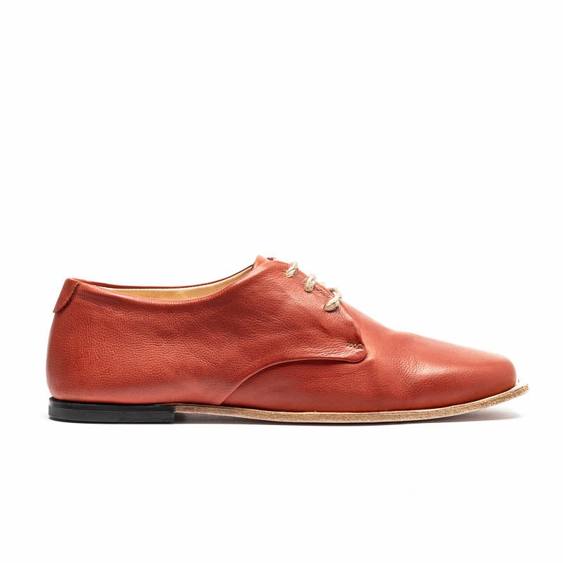 Thick Sole Derby Shoes MANNY Rust | Leather Derby