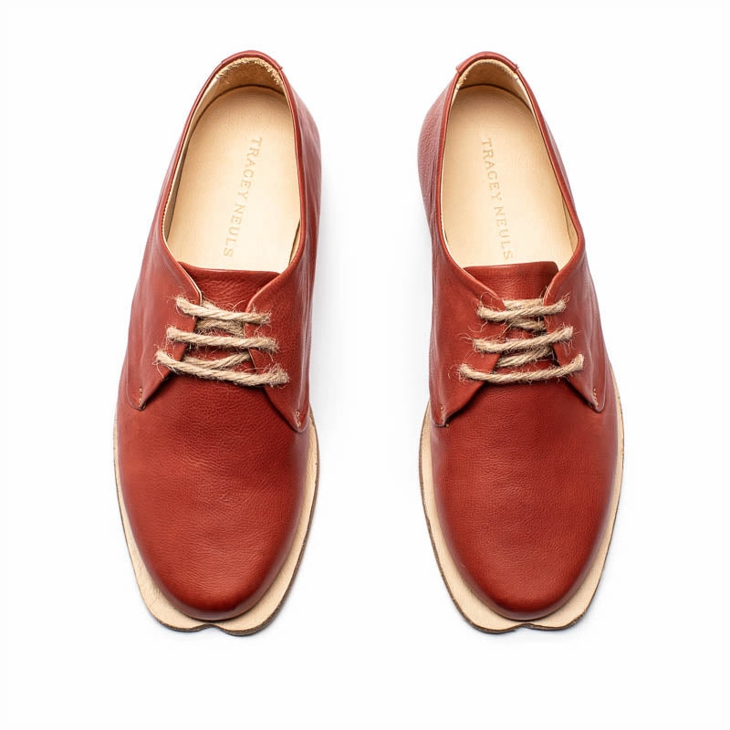 MANNY Rust | Leather Derby Round Derby Shoes