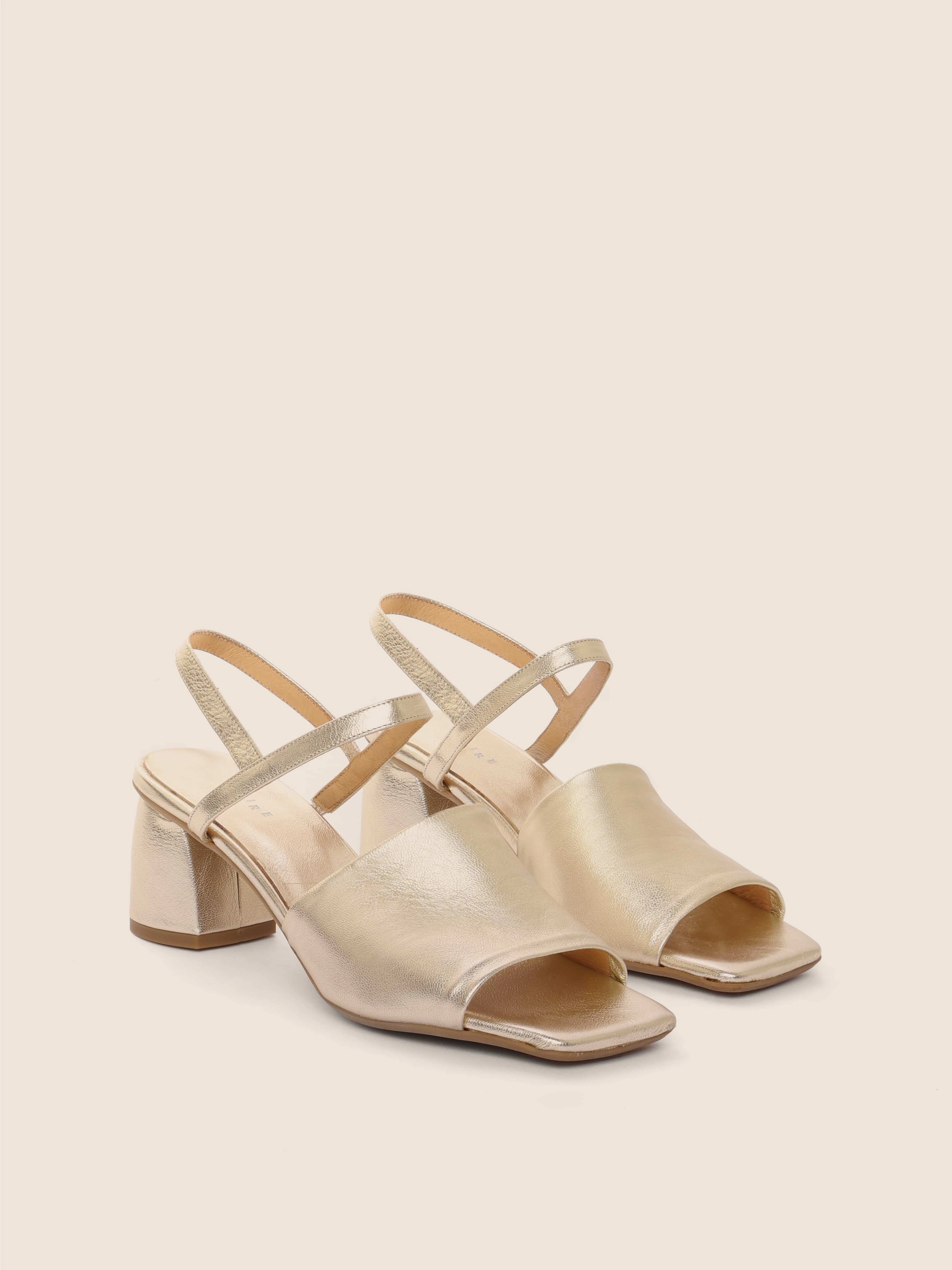 Oliva Gold Heel Dressy Flat Shoes With Arch Support