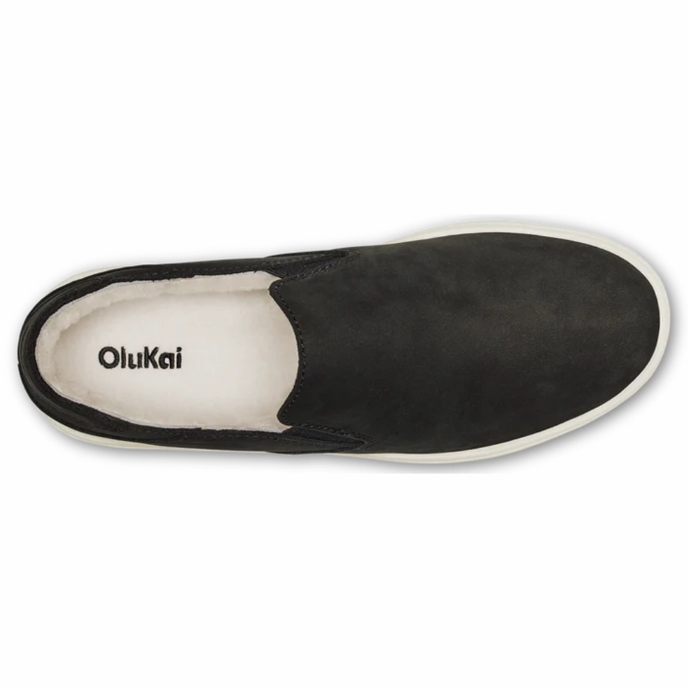 Waterproof Hiking Shoes Wide Toe Box OluKai Pehuea Lava Rock/Lava Rock Slip-On Shoe (Women's)