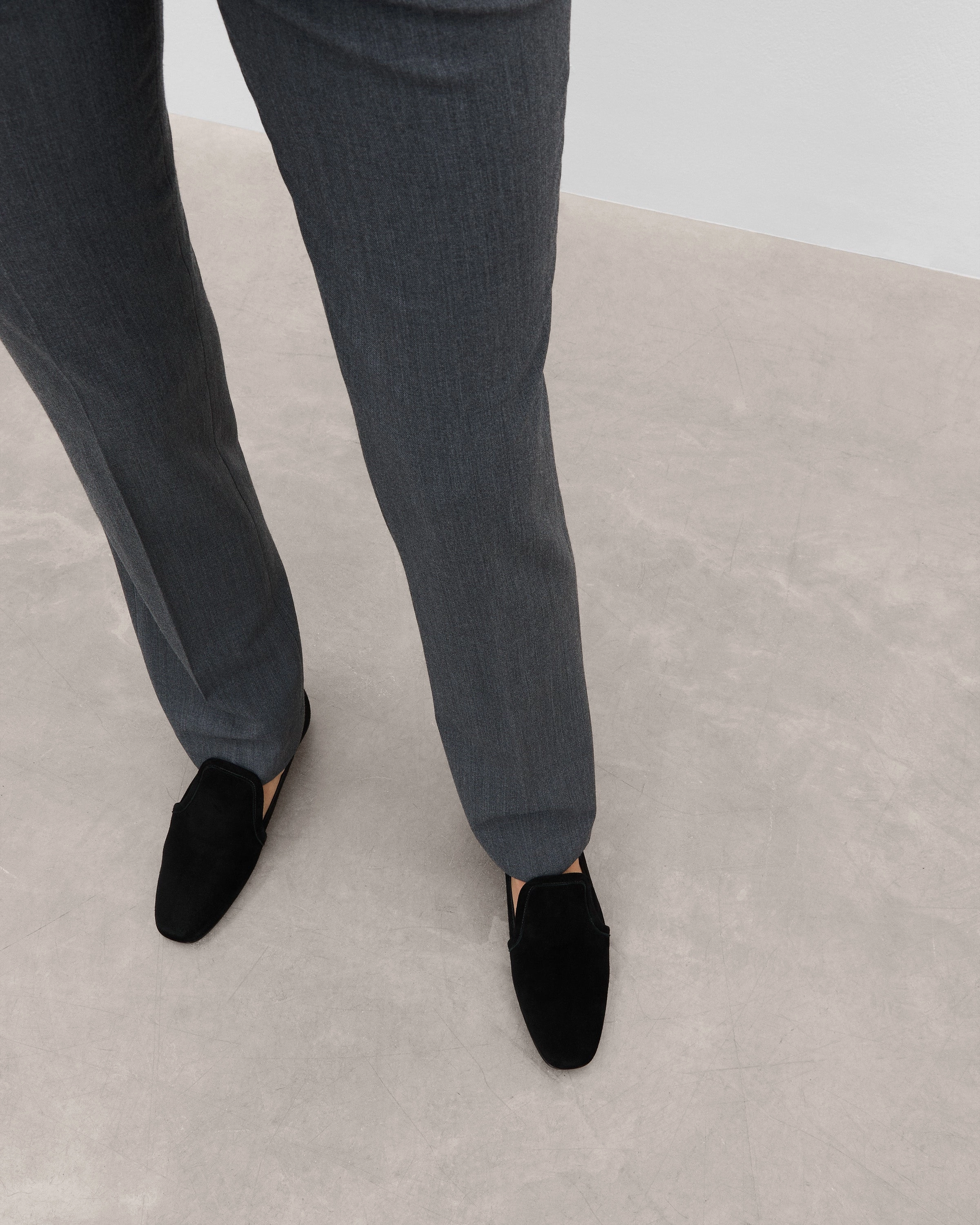 Leather Moccasin Loafers Omega Suede Black