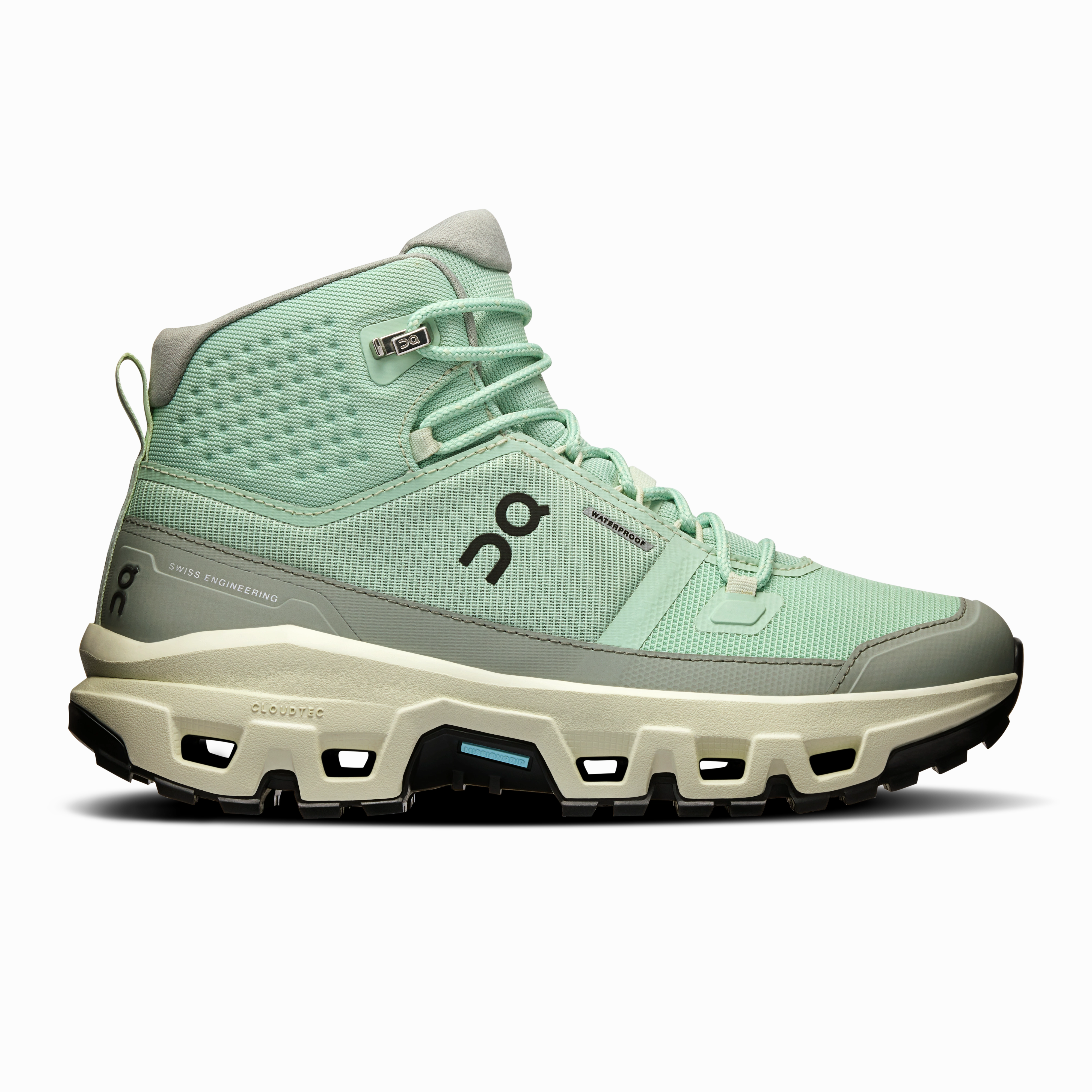On Running Cloudrock Mid Waterproof Mineral Aloe (Women'S) Hiking Boots In Water