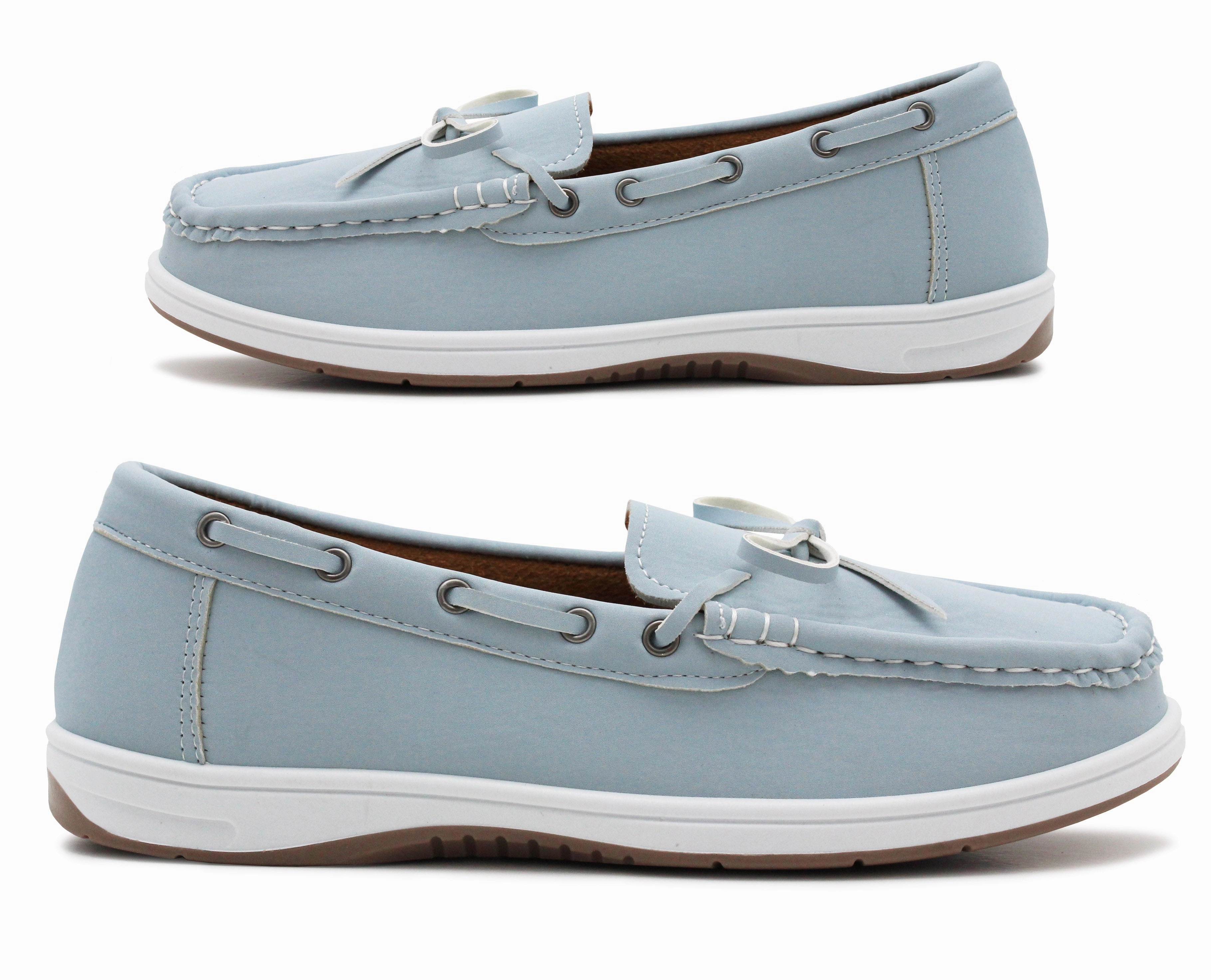 Ugly Loafers Womens Slip On Loafers Boat Shoes Flat Casual Penny Loafer Lace Ladies Moccasin Pumps Deck Shoes Blue