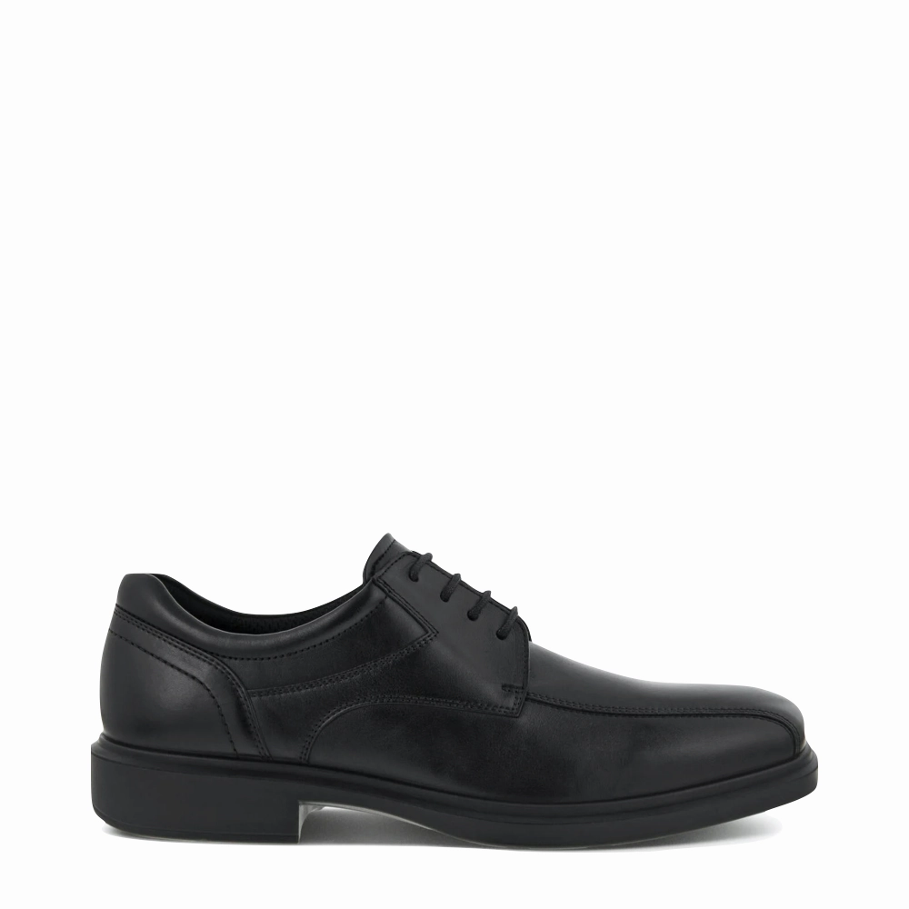 Ecco Men's Helsinki 2.0 Bike Toe Tie Shoe in Black Laced Up Shoes