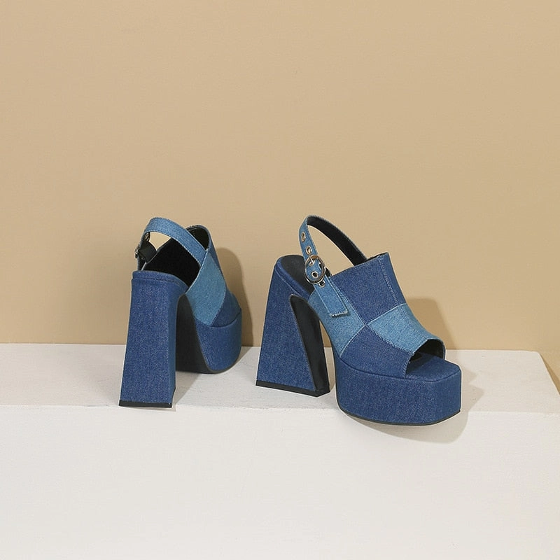 High Heel Boots Goth Rico Denim High Heels