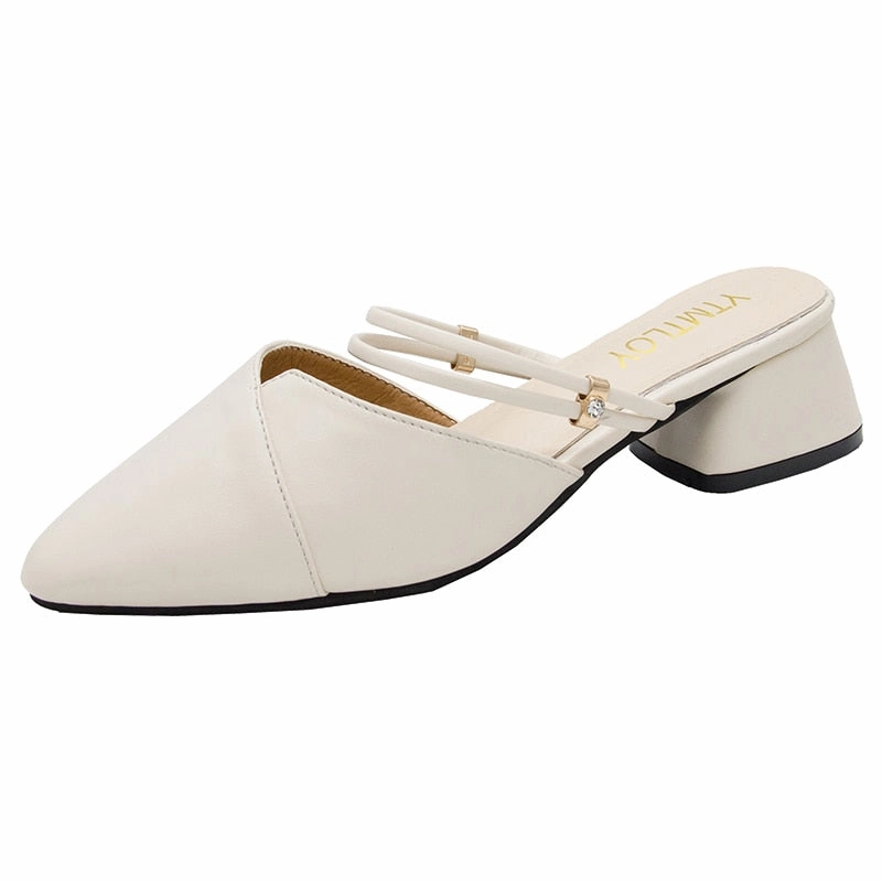 Party Women Mules Slipper Pointed Toe Sandals Cowboy Boots With High Heels