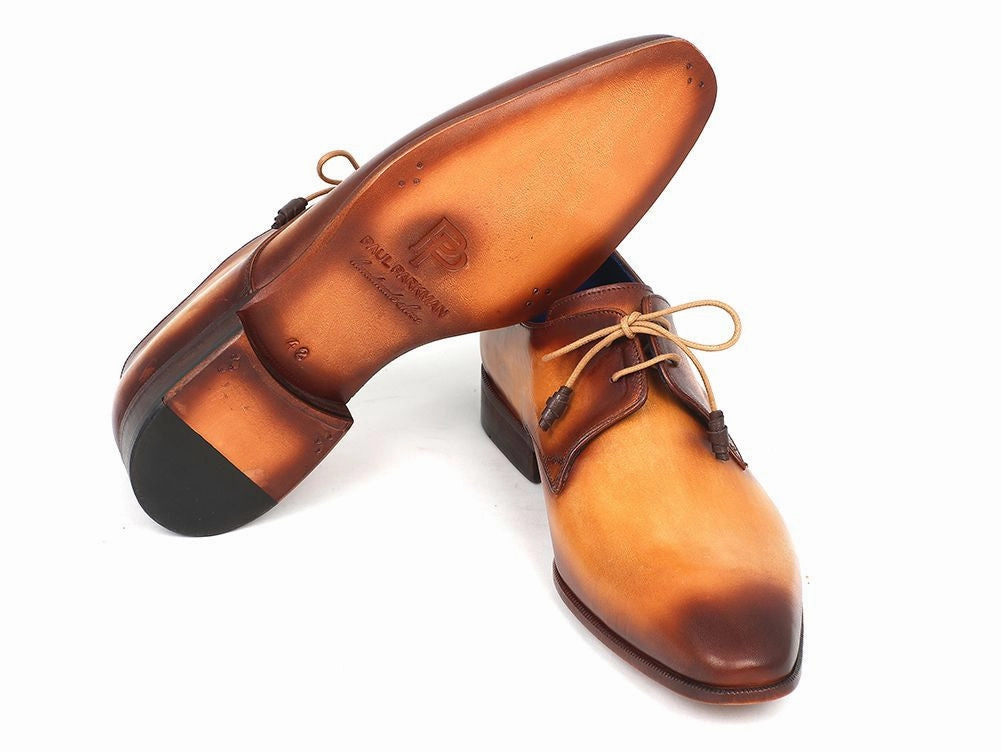 Cool Ways To Lace Up Your Shoes Paul Parkman Brown and Camel Hand-Painted Derby Shoes (ID#326-CMLBRW)