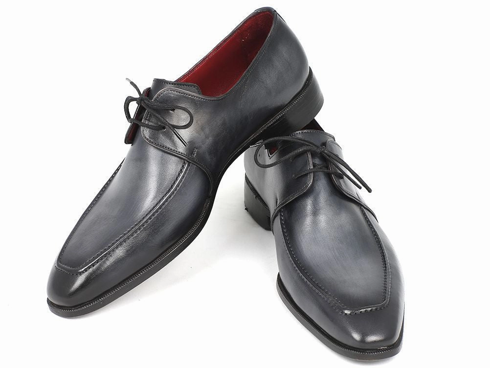 Paul Parkman Gray and Black Apron Derby Shoes For Men (ID#13SX51) Mesh Derby Shoes