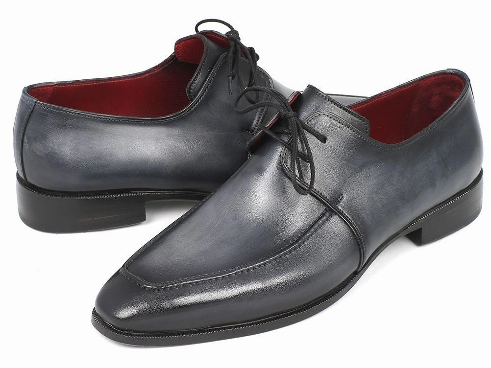 Paul Parkman Gray and Black Apron Derby Shoes For Men (ID#13SX51) Mercer Lace Up Shoes