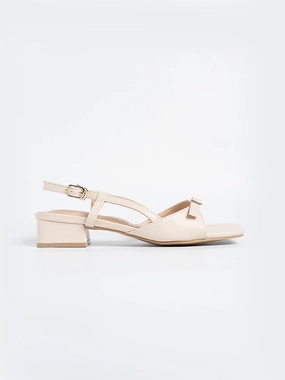 Paula Buckle Sandal Heels Satin Heels
