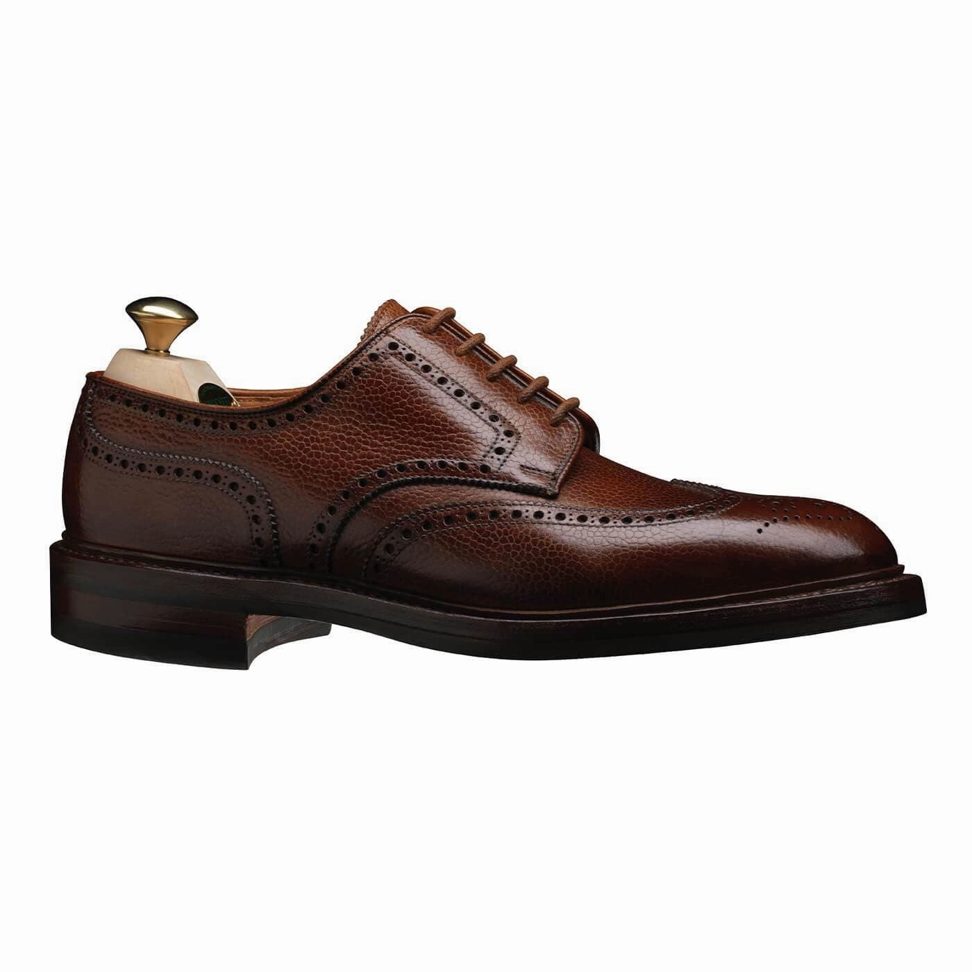 Square Toe Lace Up Shoes Pembroke Tan Scotch Grain (G Fitting)