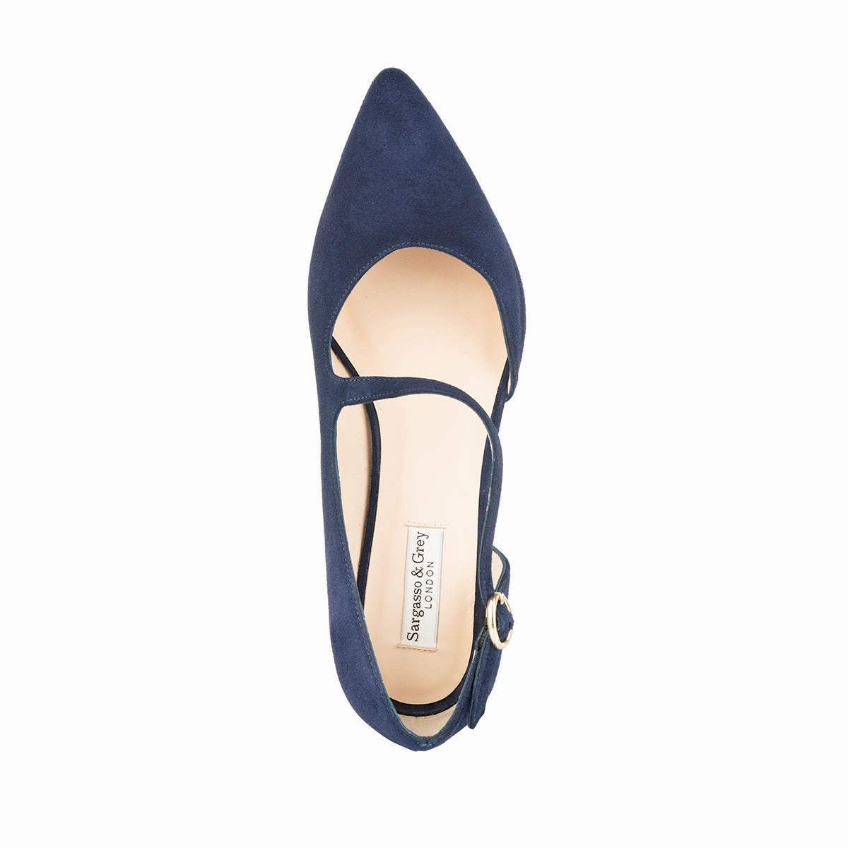 Penelope Extra-Wide Fit Shoes - Navy Suede Leather High Heels