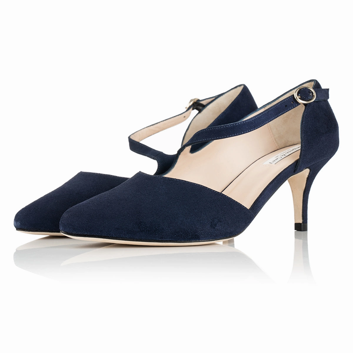 Antique Heels Penelope Extra-Wide Fit Shoes - Navy Suede
