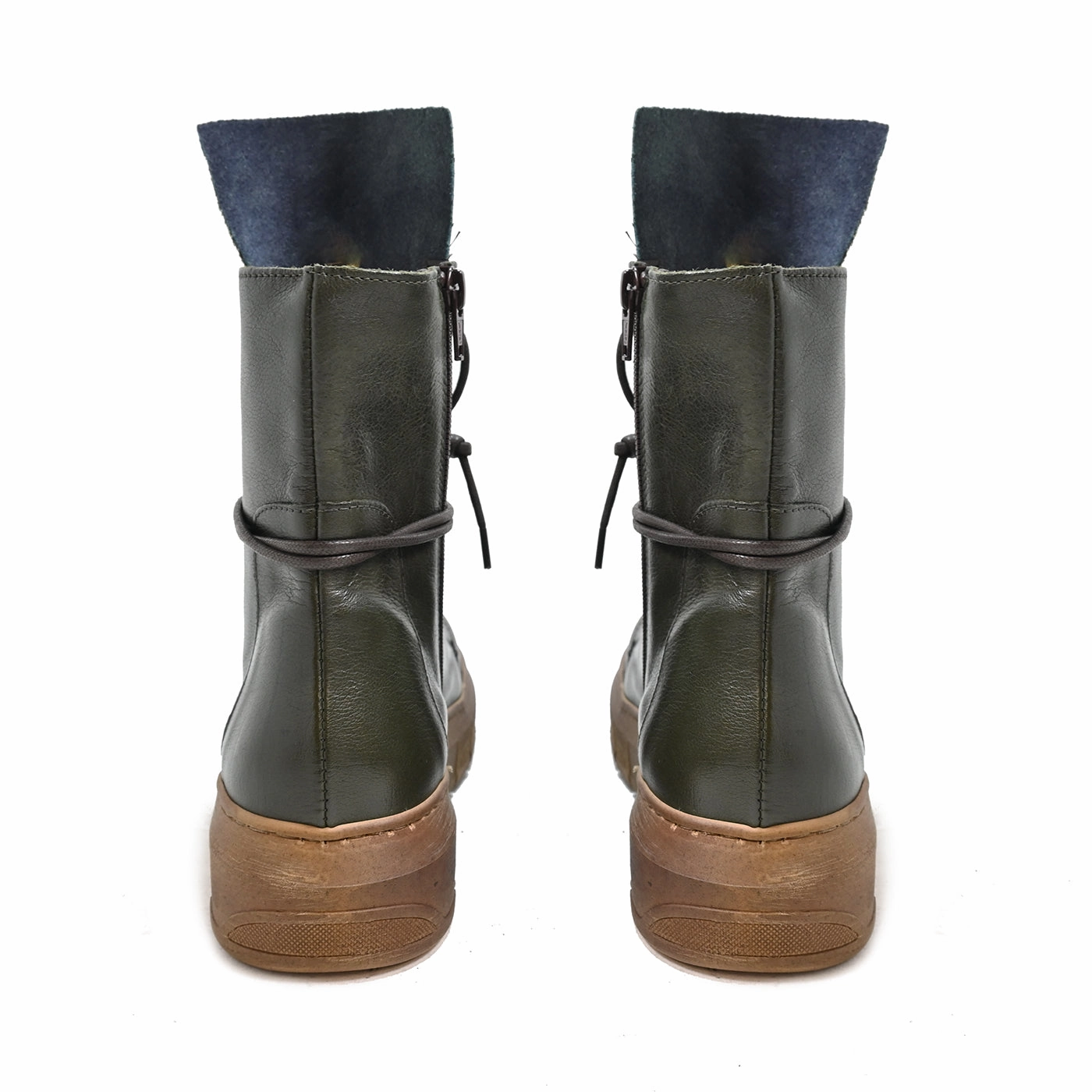 Flat Zip Up Ankle Boots PEPPER 04 - leather BOTTLE