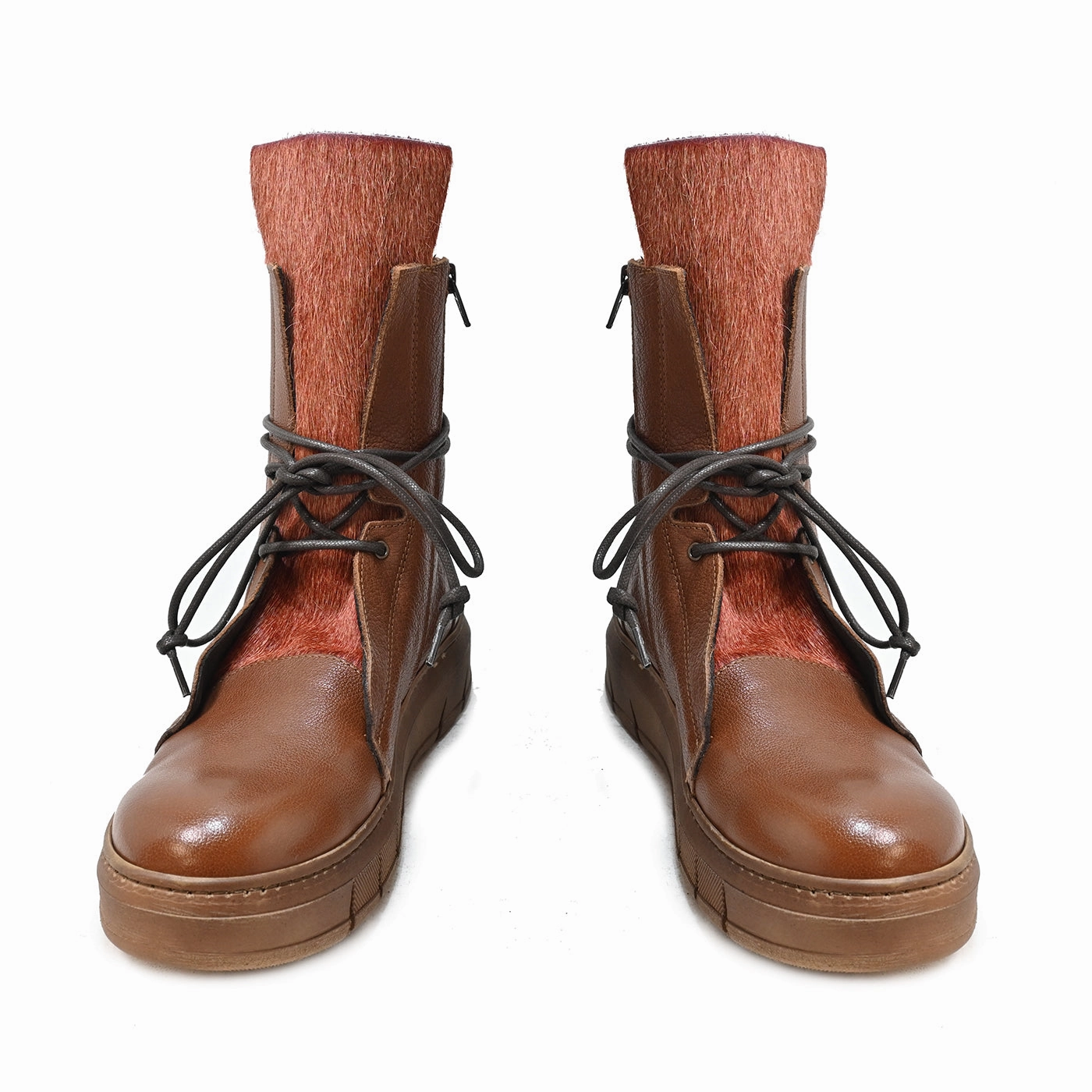 Leather Ankle Boots With Wooden Heel PEPPER 04 - leather CUIR