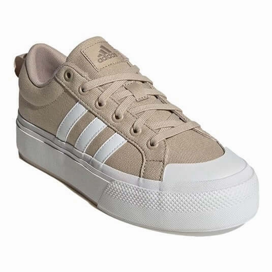 Adidas Womens Bravada 2.0 Mid Platform Beige and White Adida Samba Shoes