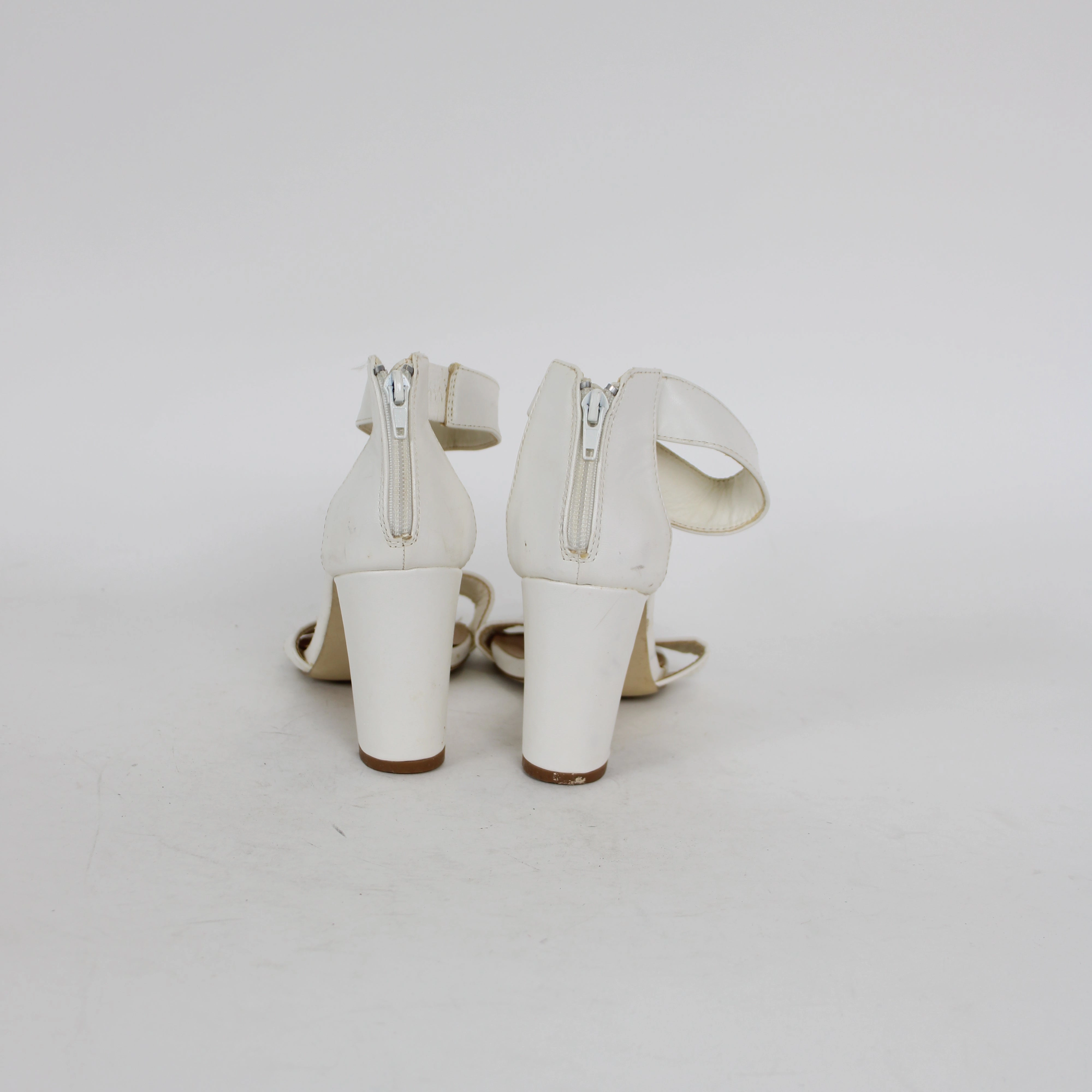 High Heel Storage Chair Wildfire White Strappy Heels