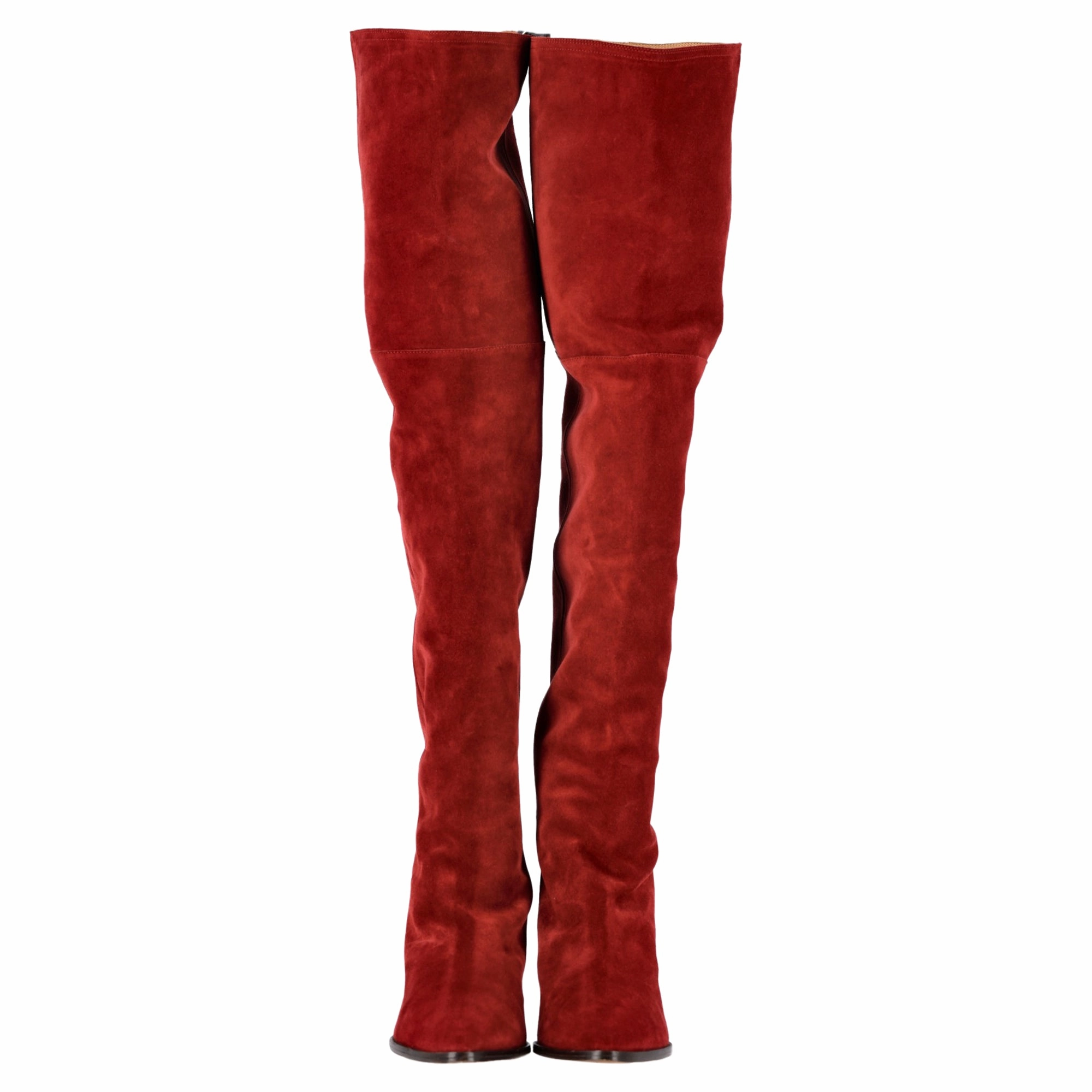 Boots Animal Print Isabel Marant Riria Over The Knee Boots in Red Suede