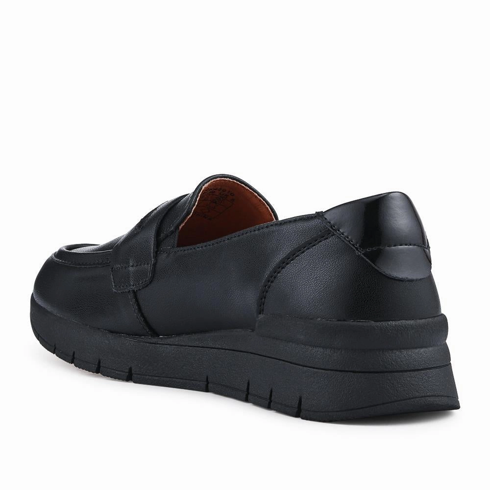 Dunham Loafers Heeled Leather Penny Loafers - BRK42010 / 328 370 - Black