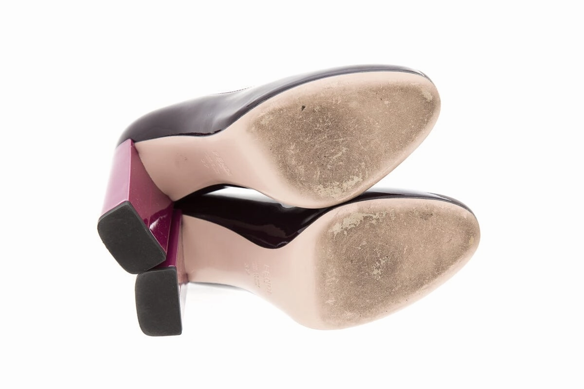 Cute High Heels Fendi Burgundy & Magenta Patent  Heels SZ 37