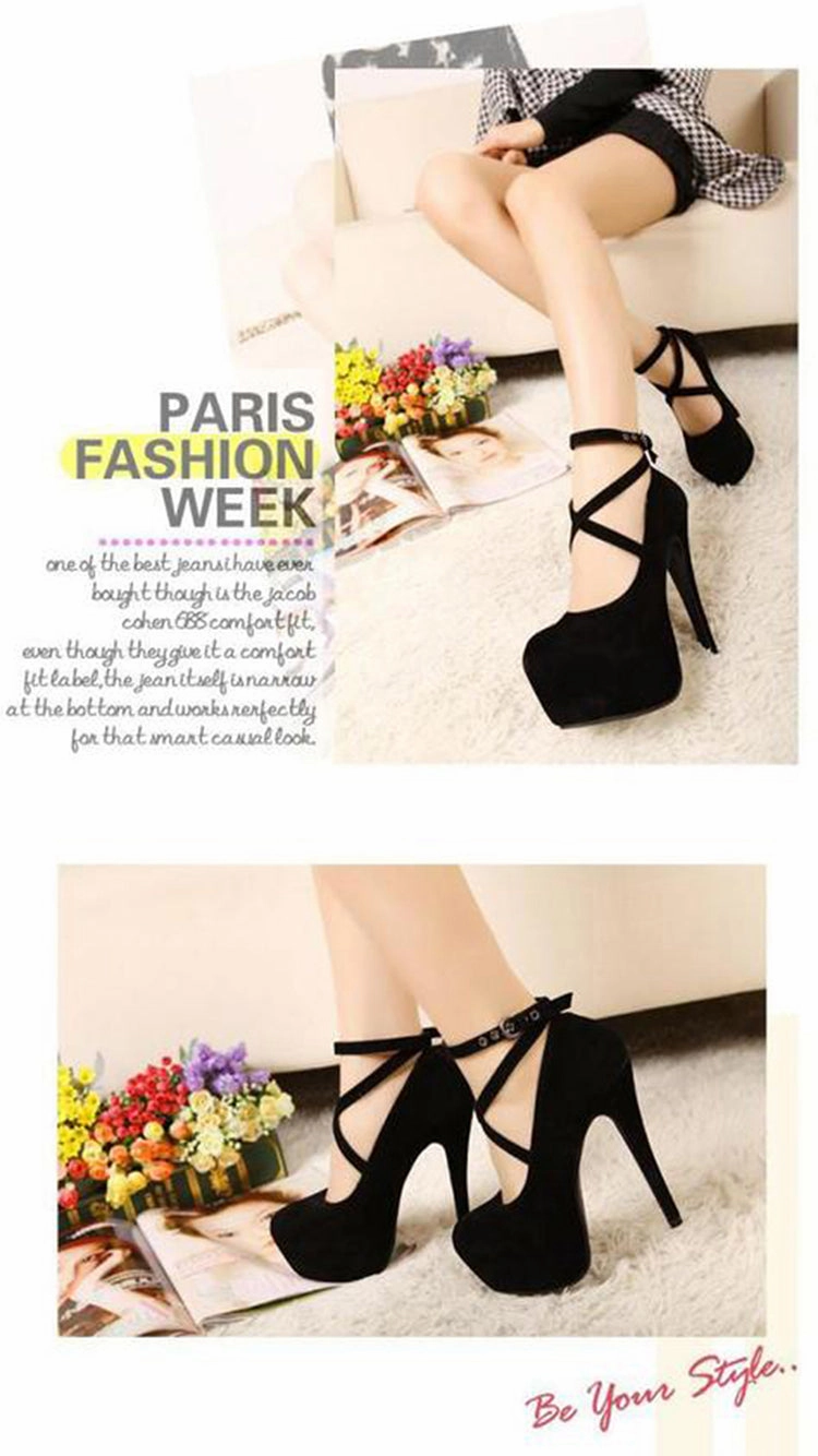 Cross-tied Ankle Strap Wedding Party Shoes Platform High Heels Straps Ankle