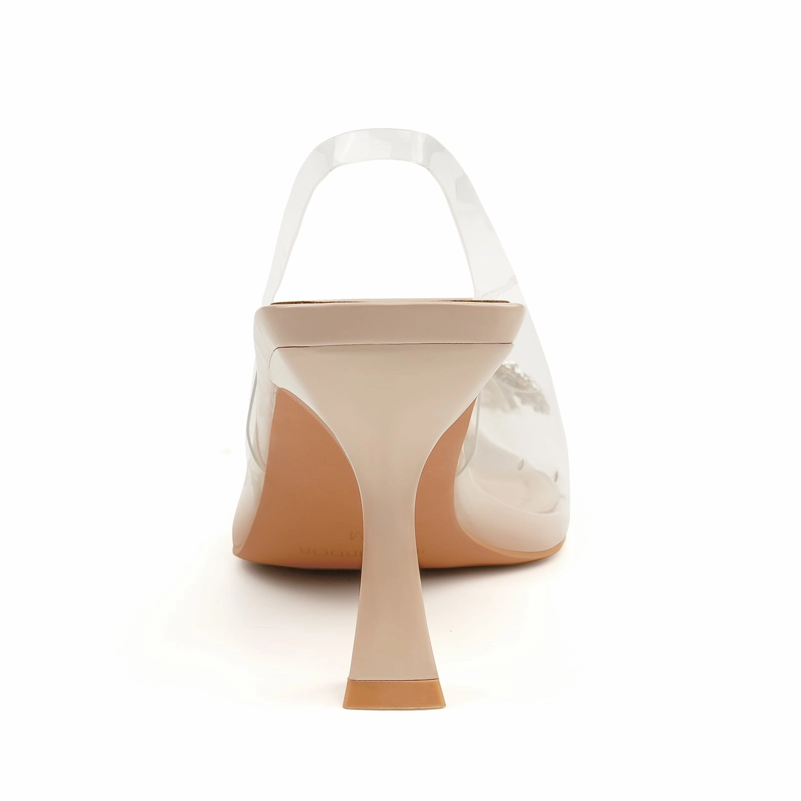 JENN ARDOR Clear Slingback Hoco Heels with Rhinestones  3 Inch Pointed Toe Closed Heels | Stylish Stiletto Dress Shoes Kanye West High Heel Shoes