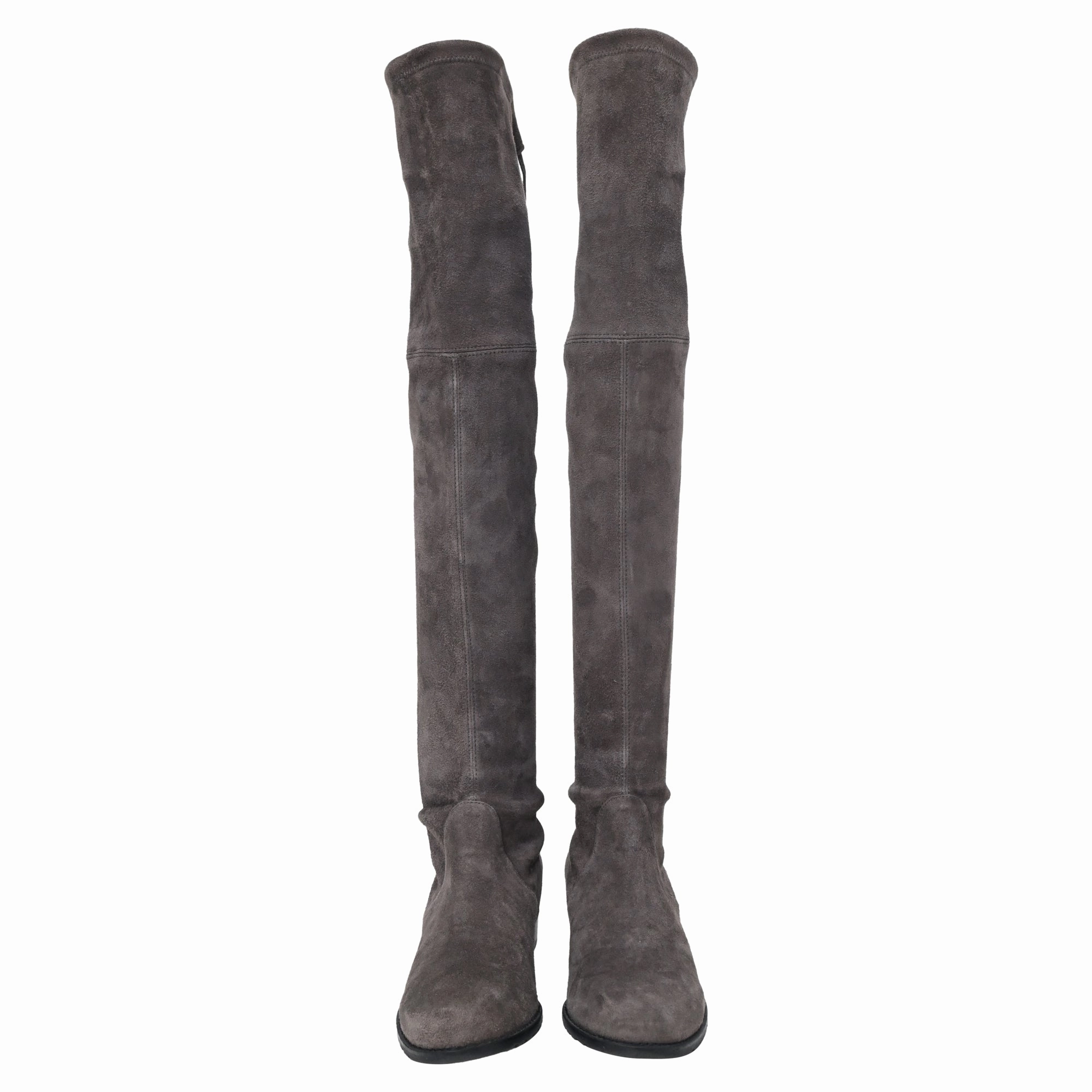 Stuart Weitzman Over The Knee Boots in Grey Suede Cloud Boots
