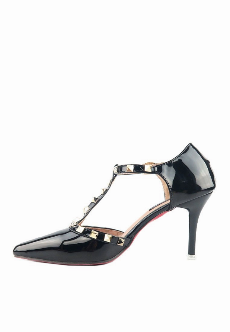  - Golden-tone Studs Sandals Pump Going Out High Heels