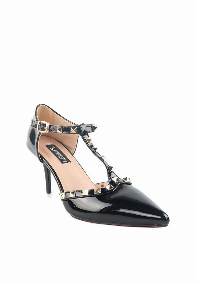  - Golden-tone Studs Sandals Pump High Heel Work Boots