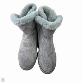 Boots Ankle Heels By Cushionaire In Grey, Size: 8.5 Collection Leather Lace-up Ankle Boots - Caroline Park