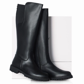 Luna - Ex-Wide Fit Knee High Boots - Black Leather Jil Sander Knee High Boots
