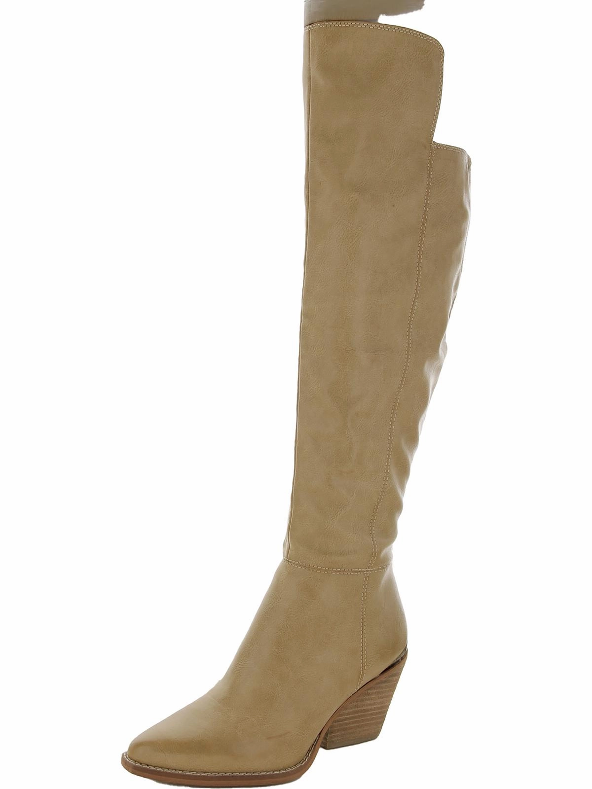 Ronson Womens Padded Insole Tall Over-The-Knee Boots Peep Toe Knee High Boots