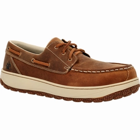 Climbing Shoe Resole Rubber Rocky Mens Dry Strike SRX CT EH Brown Leather Lace Work Shoes