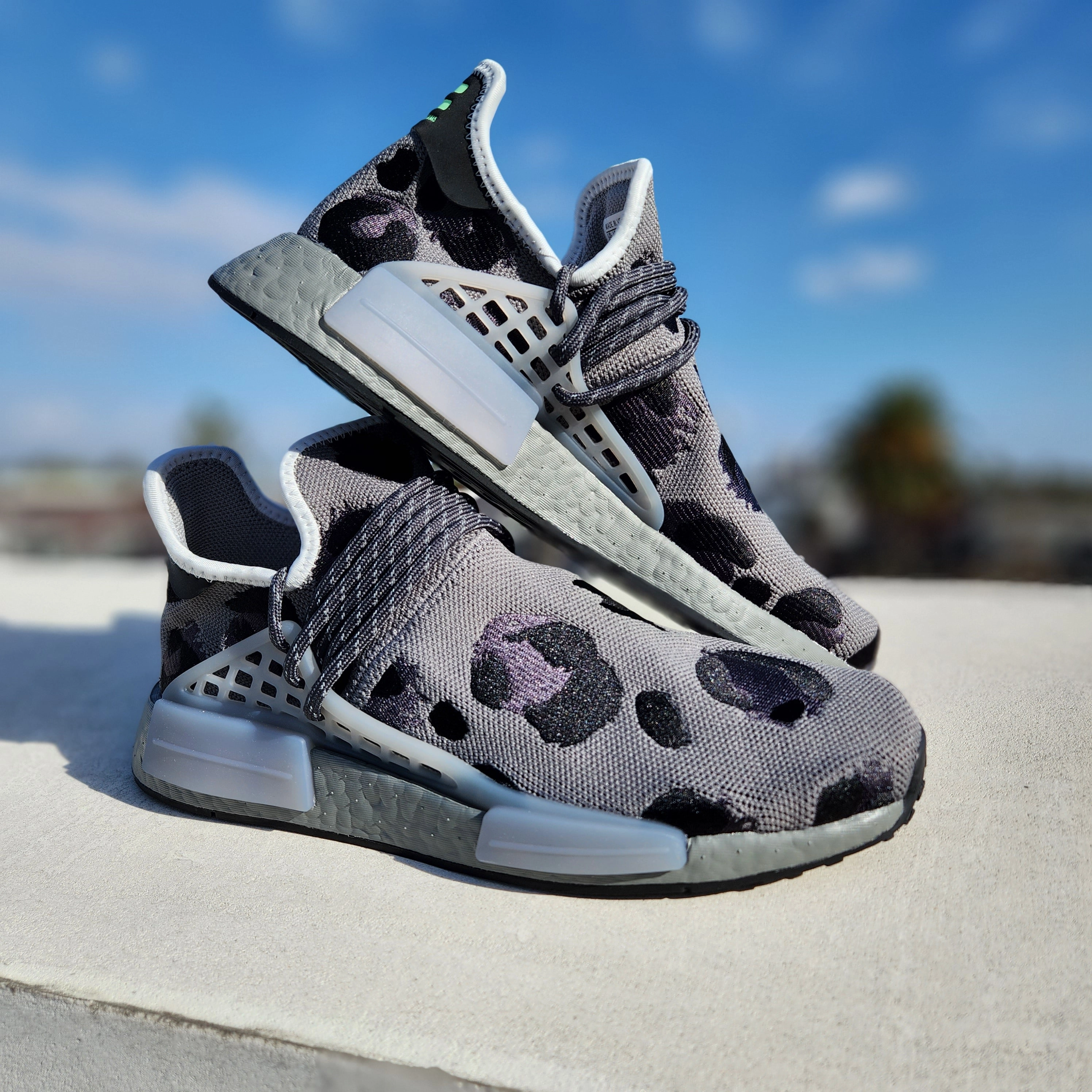 Pharrell Williams x Adidas Hu NMD Animal Print Ash Grey Adidas Race Shoe