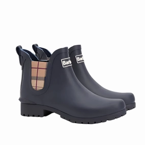 Suede Ankle Boots Heels Barbour Womens Boots Wilton Navy/Hessian