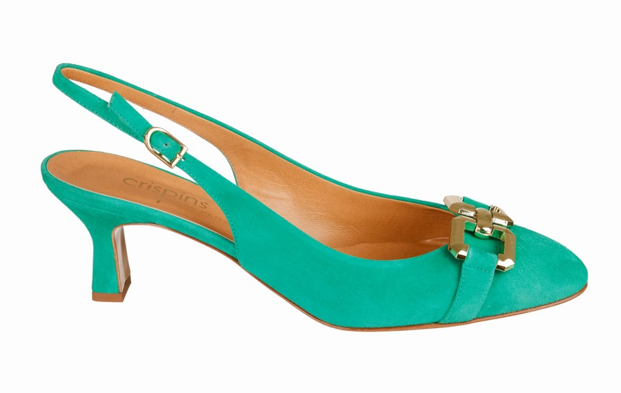 Mdf Kale Green High Heels With Studs