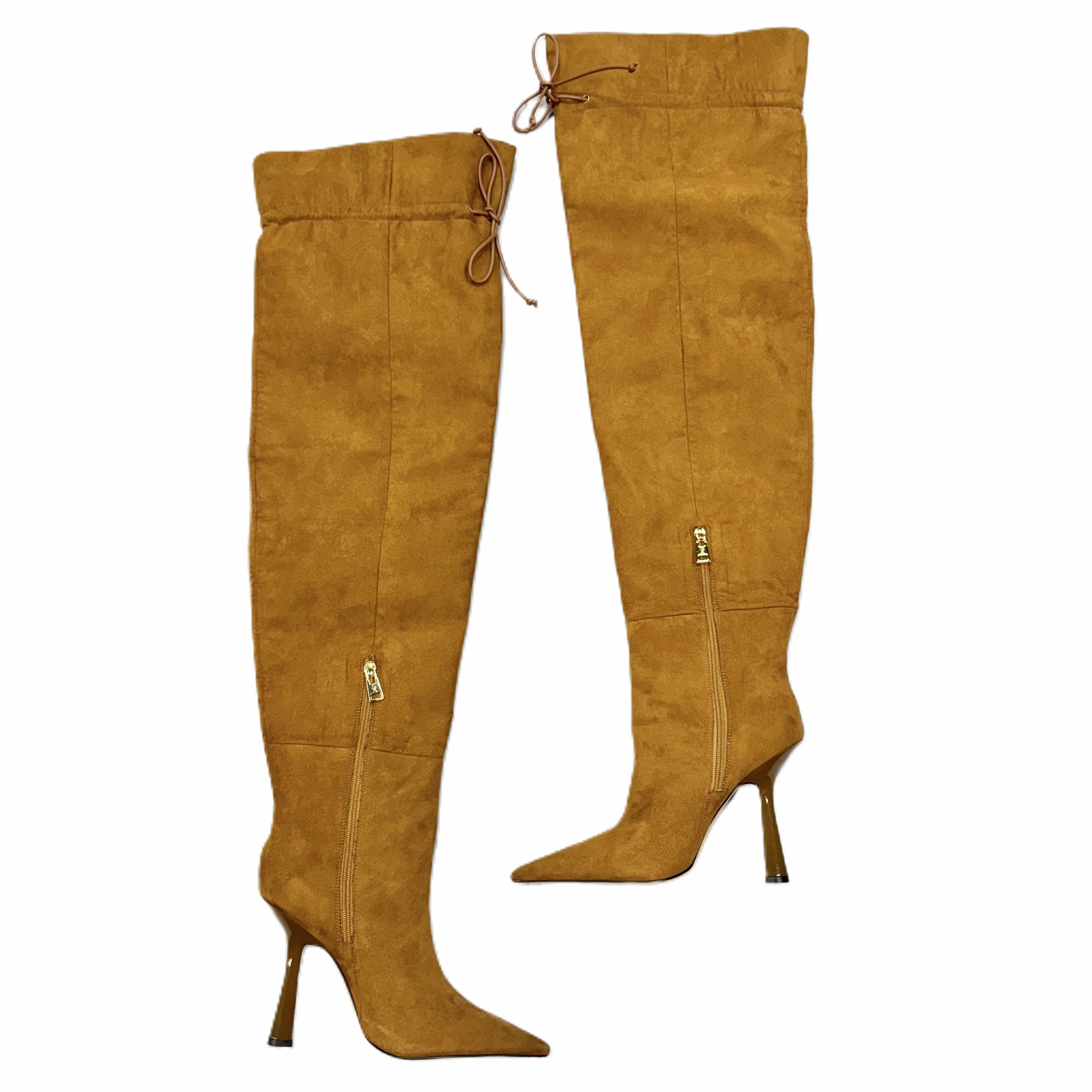 Boots Over-the-knee Heels By Good American In Brown, Size: 8.5 Work Chelsea Boots