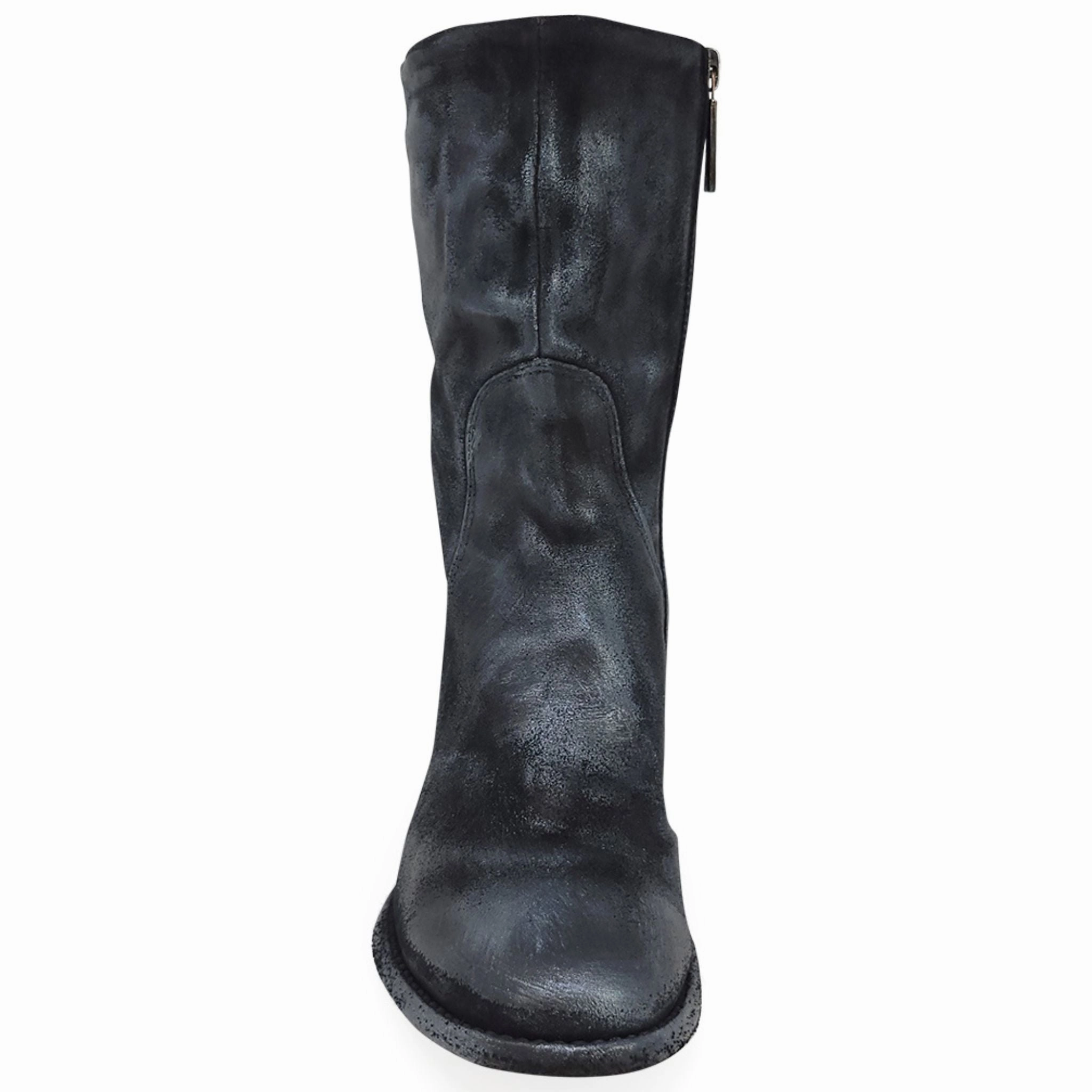 Grey Suede Dress Boots Silver Suede Metallic Mid Calf Boot
