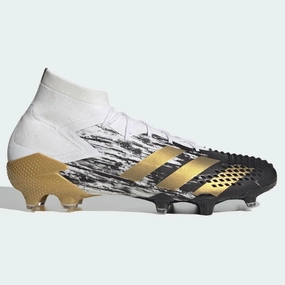 High Cut Soccer Cleats Adidas Predator Mutator 20.1 FG - White-Black-Gold