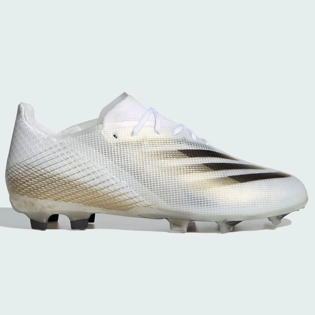 Skin Soccer Cleats Adidas JR X Ghosted.1 FG - White-Black-Gold
